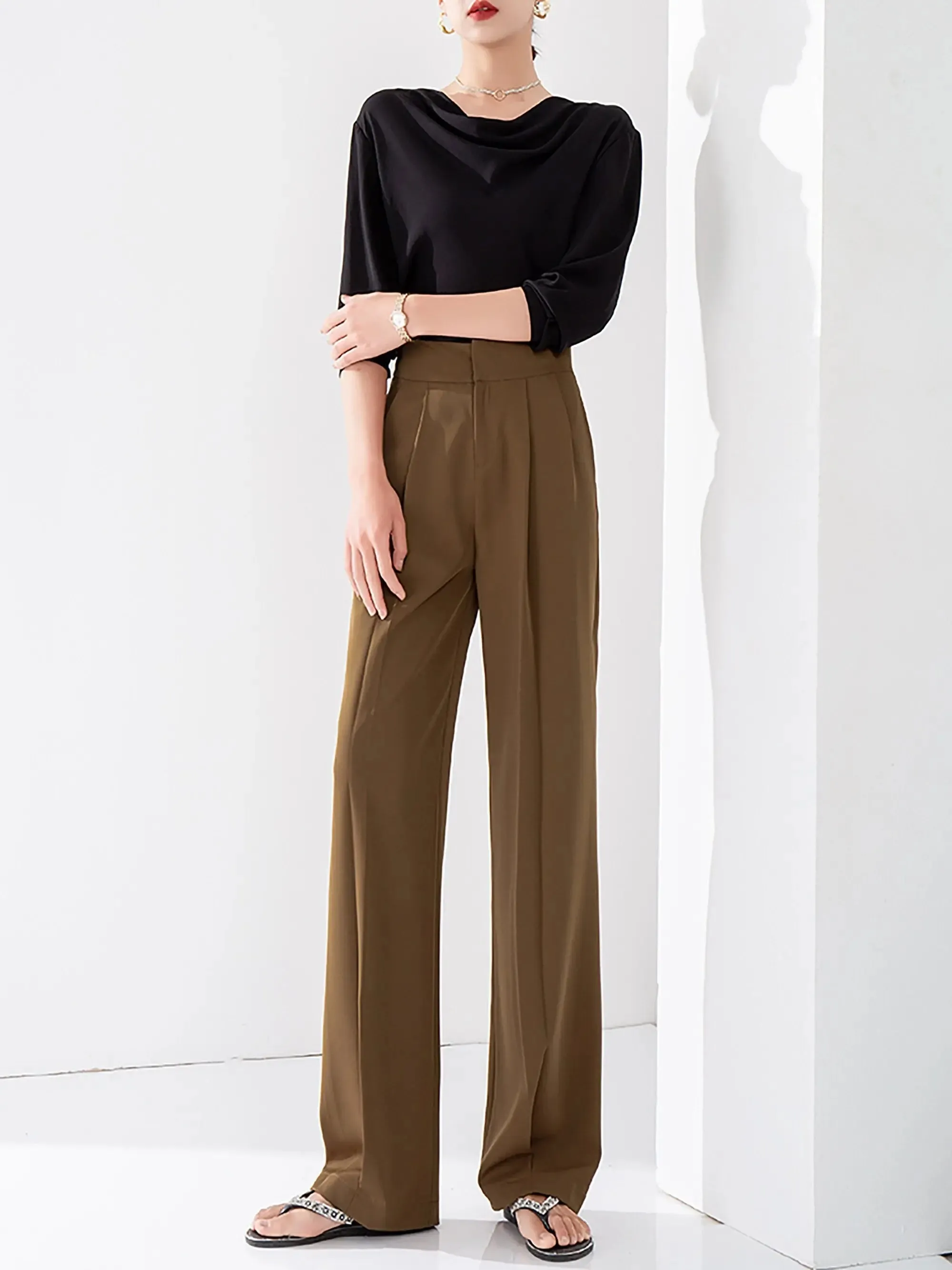 High Waist Palazzo Wide Leg Pants