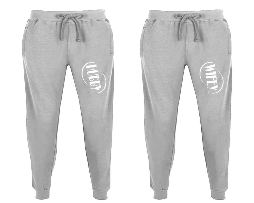 Hubby Wifey Couple Matching Jogger Pants,  Couple Designed Sweatpants