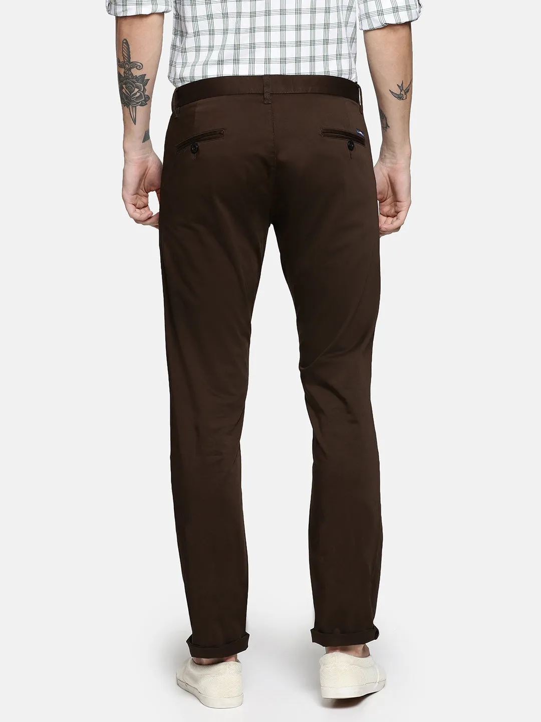 JDC Casual Solid Trouser-Dark Brown