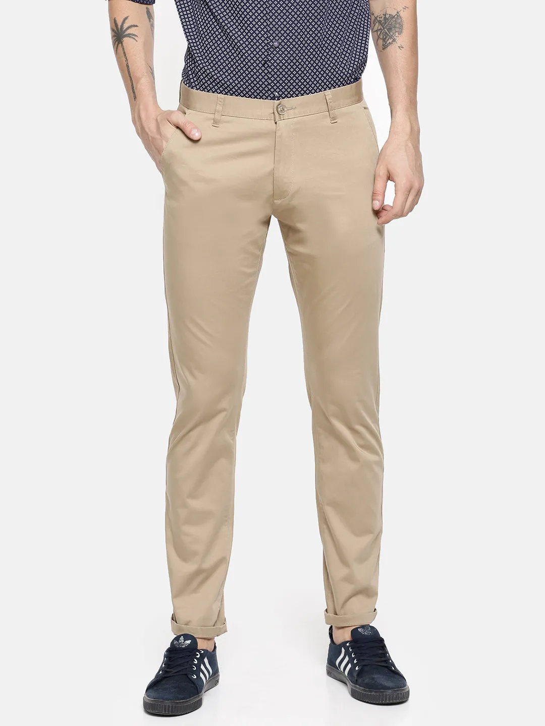 JDC Casual Solid Trouser-Light Khaki