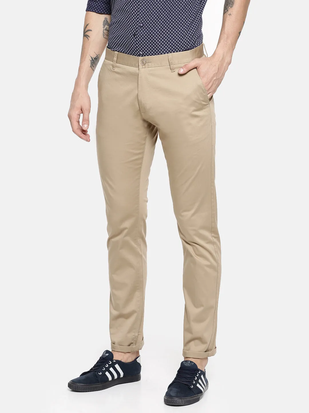 JDC Casual Solid Trouser-Light Khaki