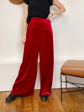 Kaci Velvet Wide Leg Pull On Pants