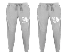 King Queen Couple Matching Jogger Pants,  Couple Designed Sweatpants