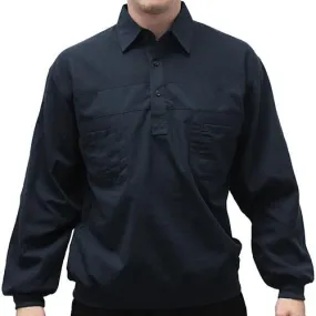 LD Sport Four Pocket Woven Long Sleeve Banded Bottom Shirt-Navy 6097-200 Big and Tall