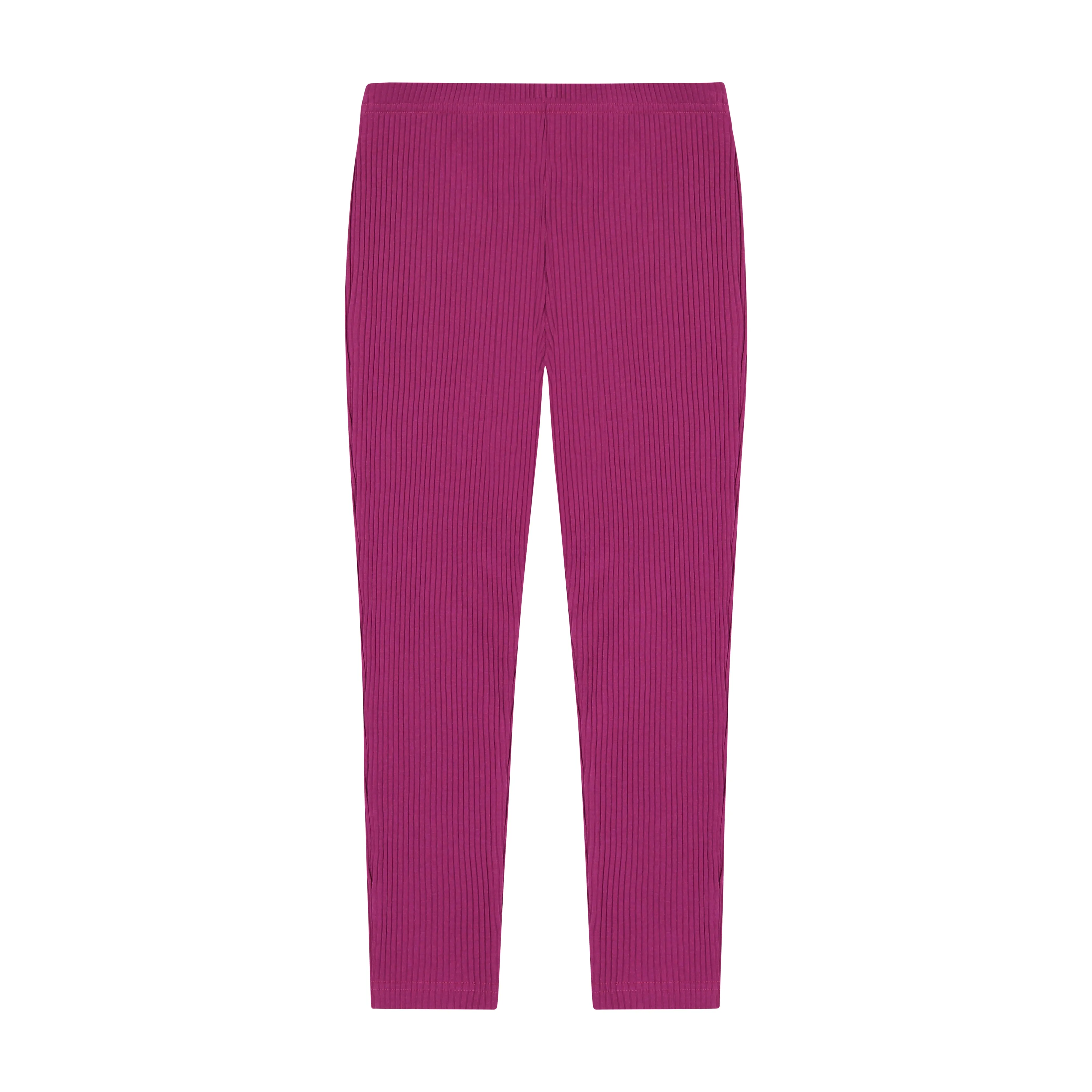 Leggings Magenta Ribbed Knit