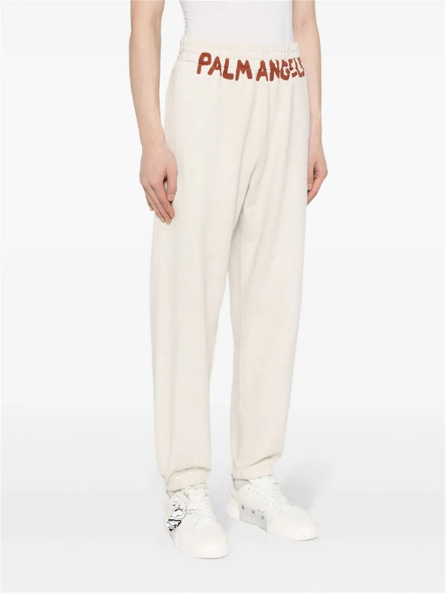 LOGO-PRINT COTTON TRACK PANTS