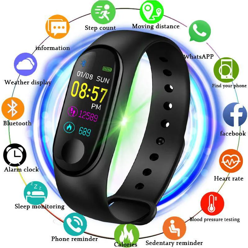 M3 Smart sports watch Women Smart Watch Men Heart Rate Blood Pressure Monitor Fitness Tracker Pedometer Watch