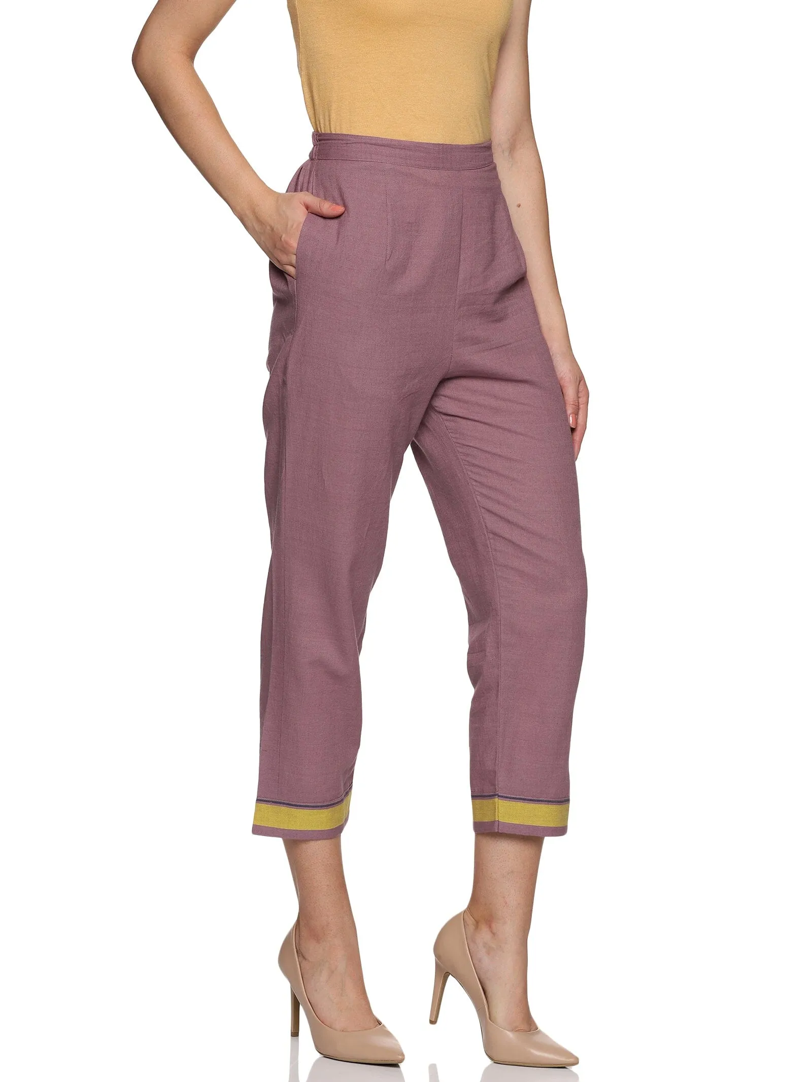 Magenta Handloom Trouser