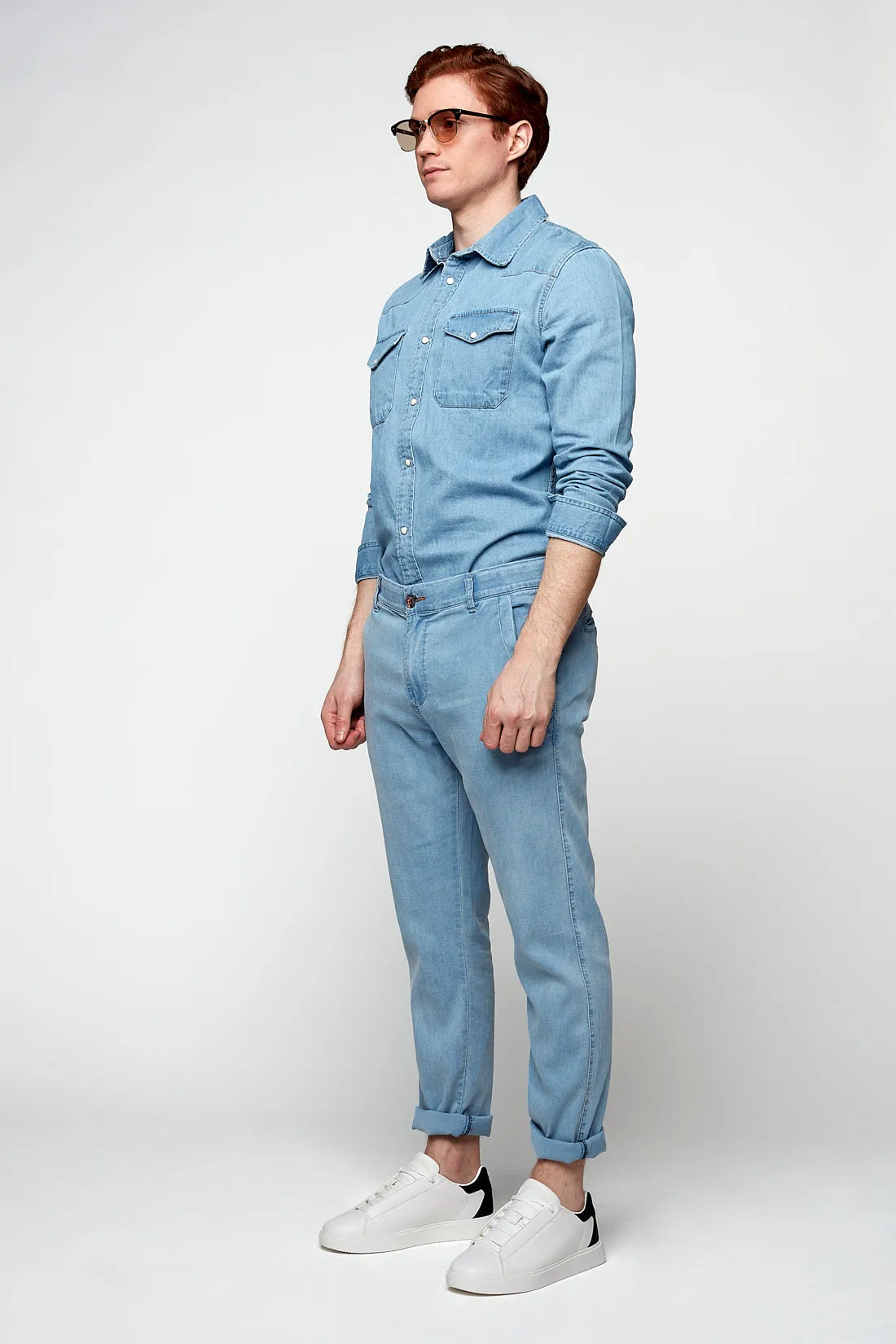 MARLEY - Slim Fit Chinos - Light Blue Bleach