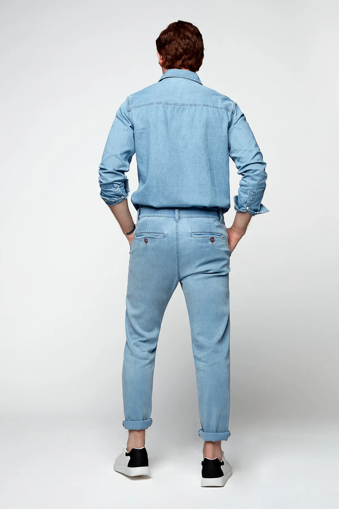 MARLEY - Slim Fit Chinos - Light Blue Bleach