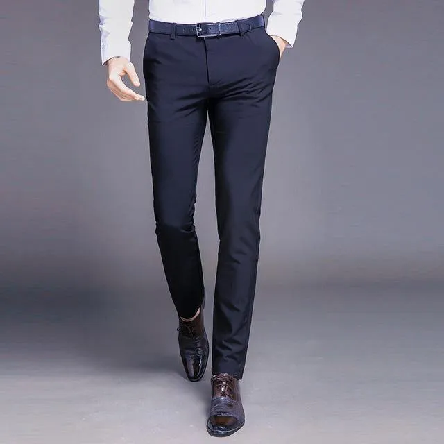 Men Dress Pants Formal Pants Slim Fit Suit Pants Business Casual Wedding Men Black Orange Mens Trousers Linen Summer Suit Pants