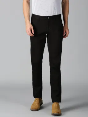 MEN'S BLACK SOLID SLIM FIT TROUSER