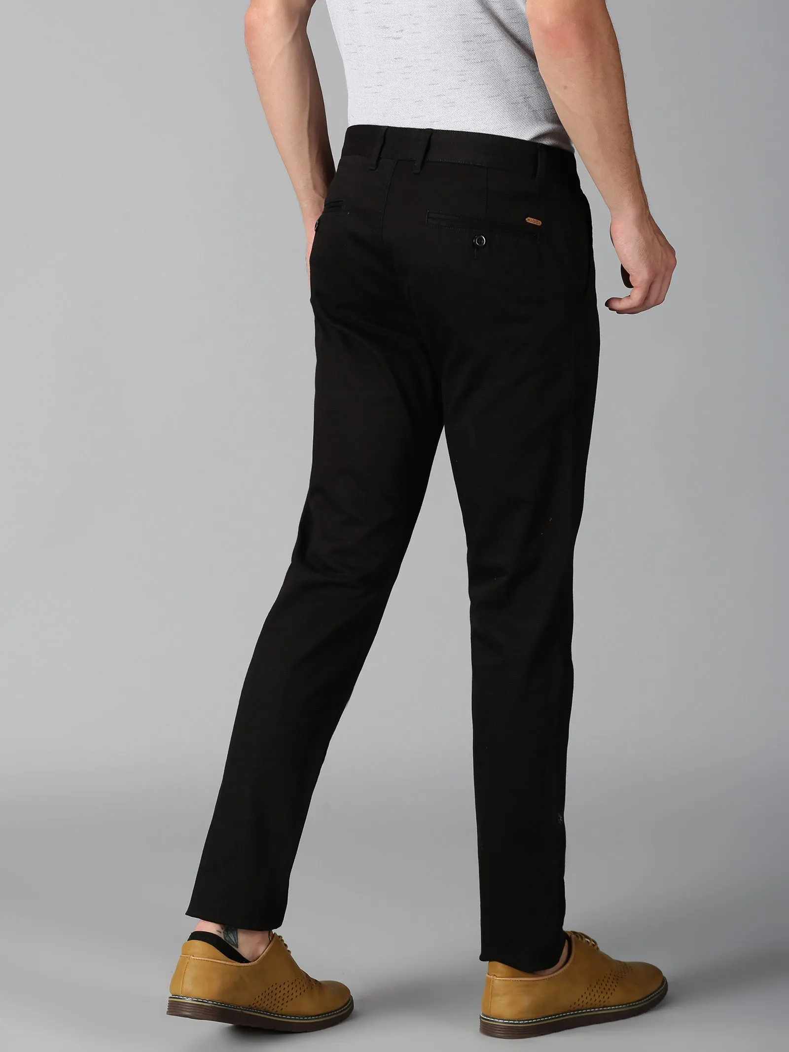 MEN'S BLACK SOLID SLIM FIT TROUSER