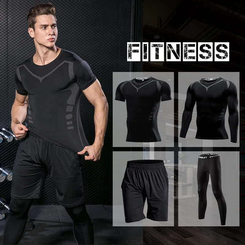 Men's Compression Sportswear Suits Gym Tight Training Clothing Workout Jogging Sports Set Fitness Running Tracksuit Rash Guard