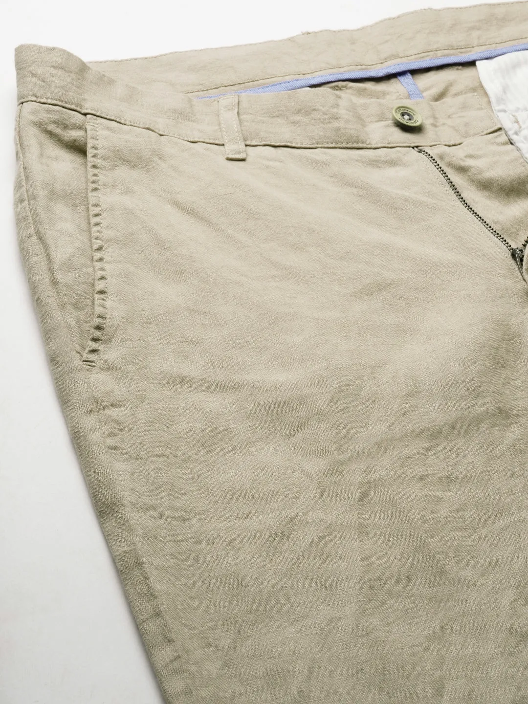 Men's Natural 100% Linen Regular Fit Pant