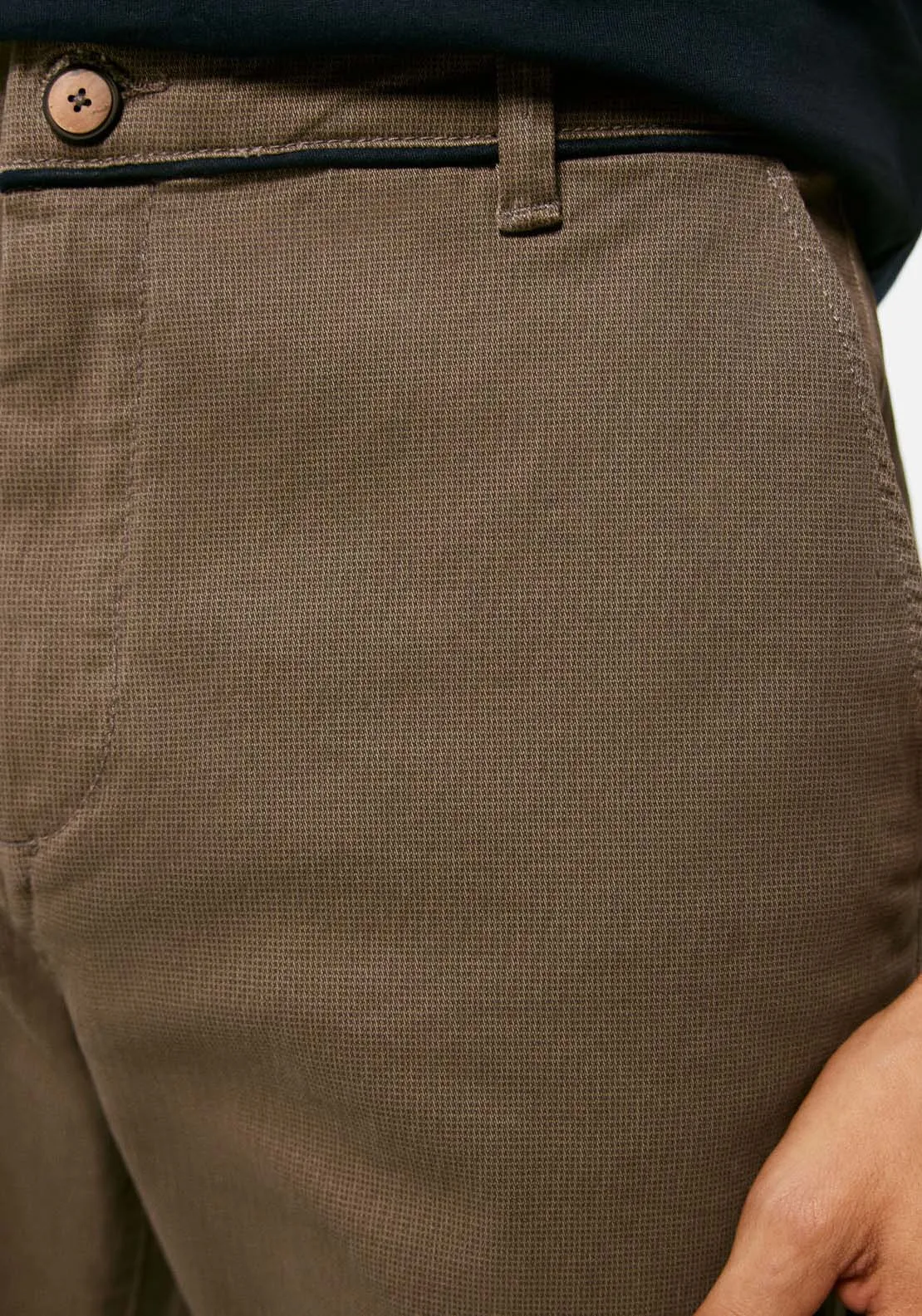 Micro-print chinos - Brown