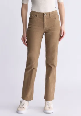 Mid Rise Straight Mary Women's Pants, Rinse Washed Beige - BL16007