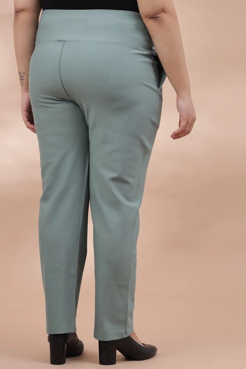 Mint Green Crease Seam Tummy Tucker Pants