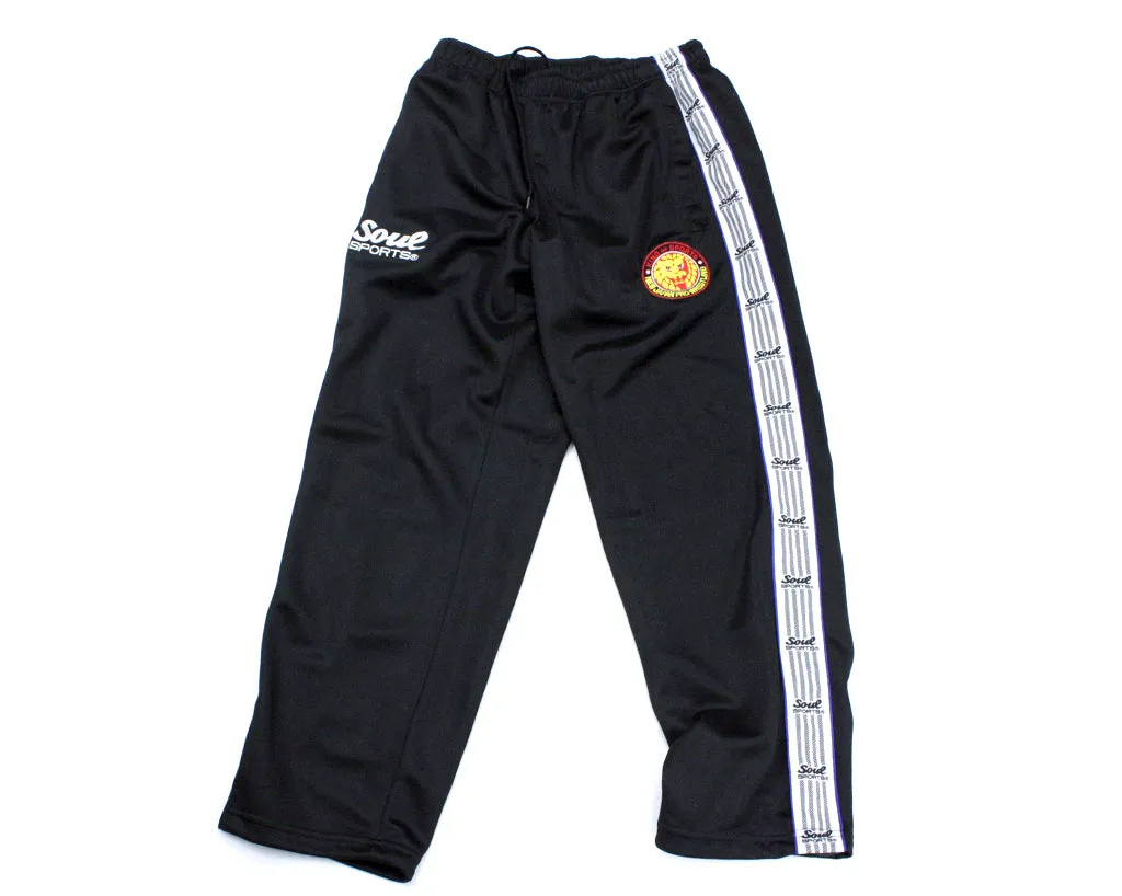 NJPW BLACK TRACK PANTS MED