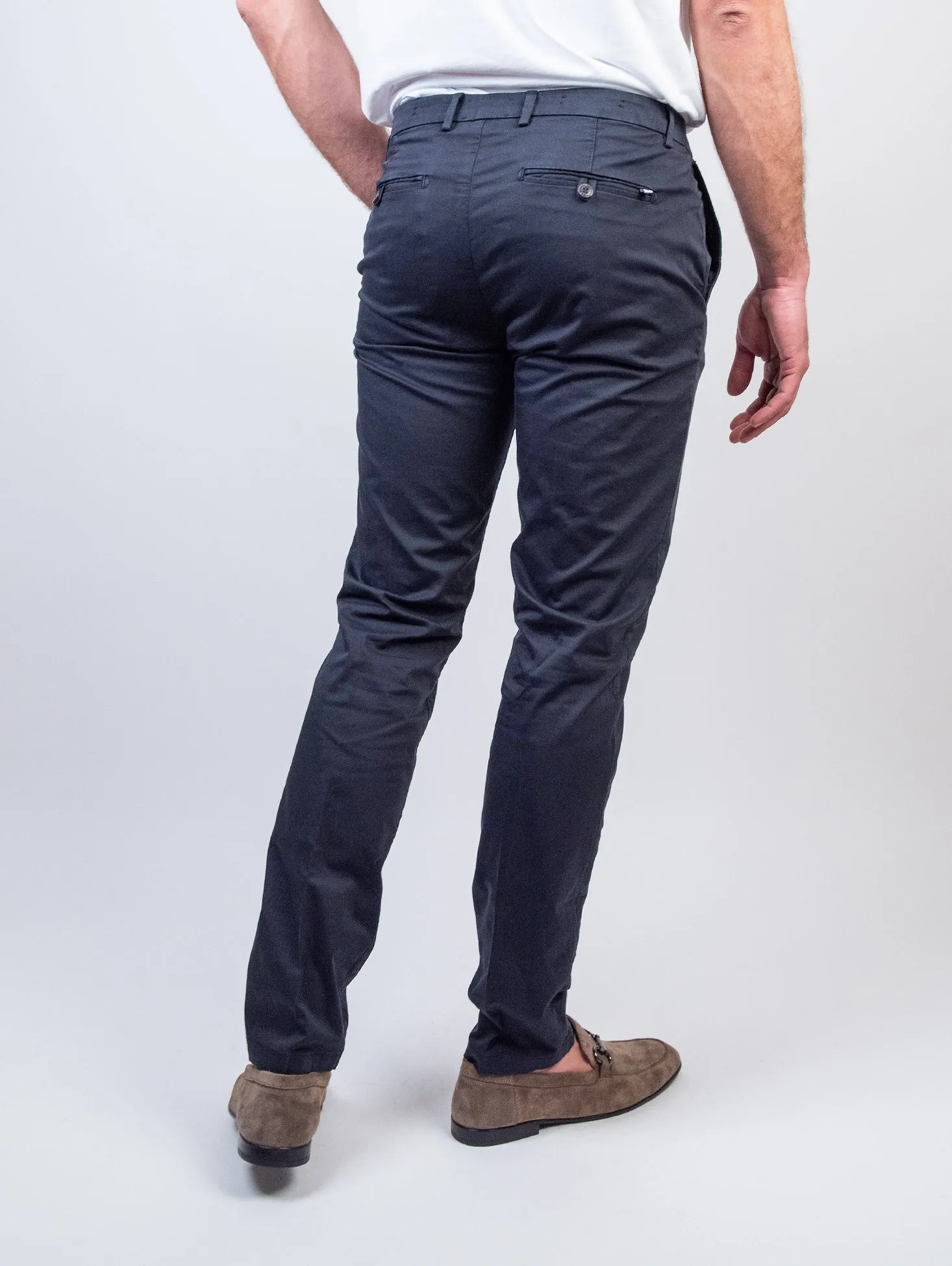 PANTALONE CHINOS IN COTONE BLU SCURO