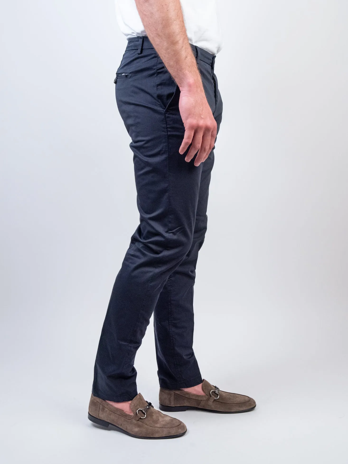 PANTALONE CHINOS IN COTONE BLU SCURO