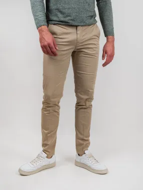 Pantalone chinos in cotone elasticizzato beige