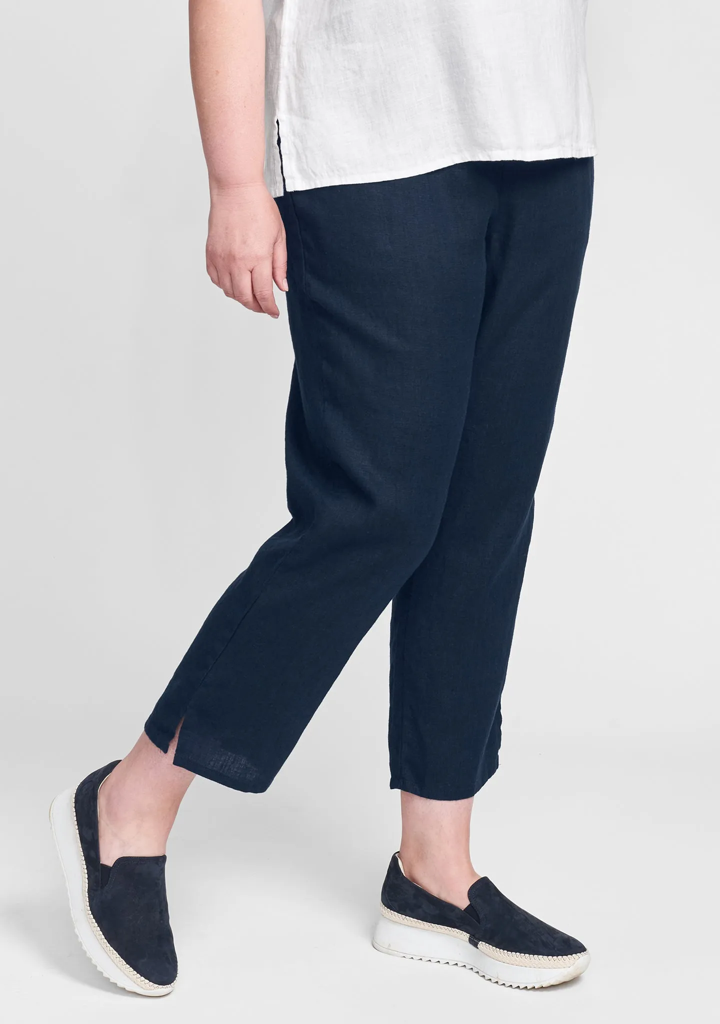 Pocketed Ankle Pant - Linen Pants