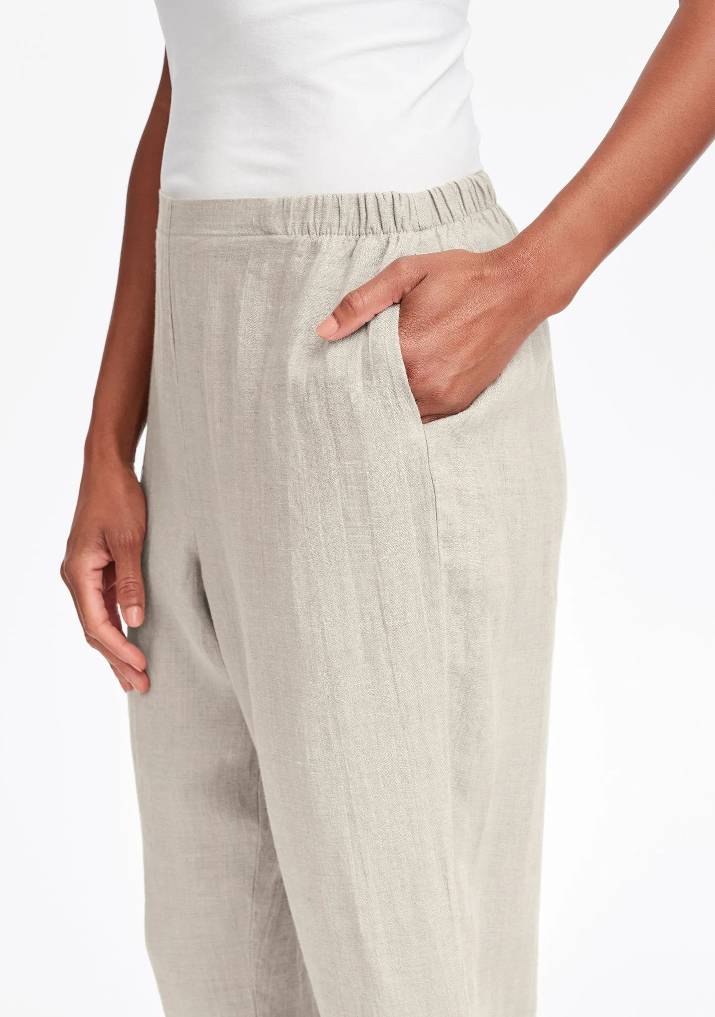 Pocketed Ankle Pant - Linen Pants