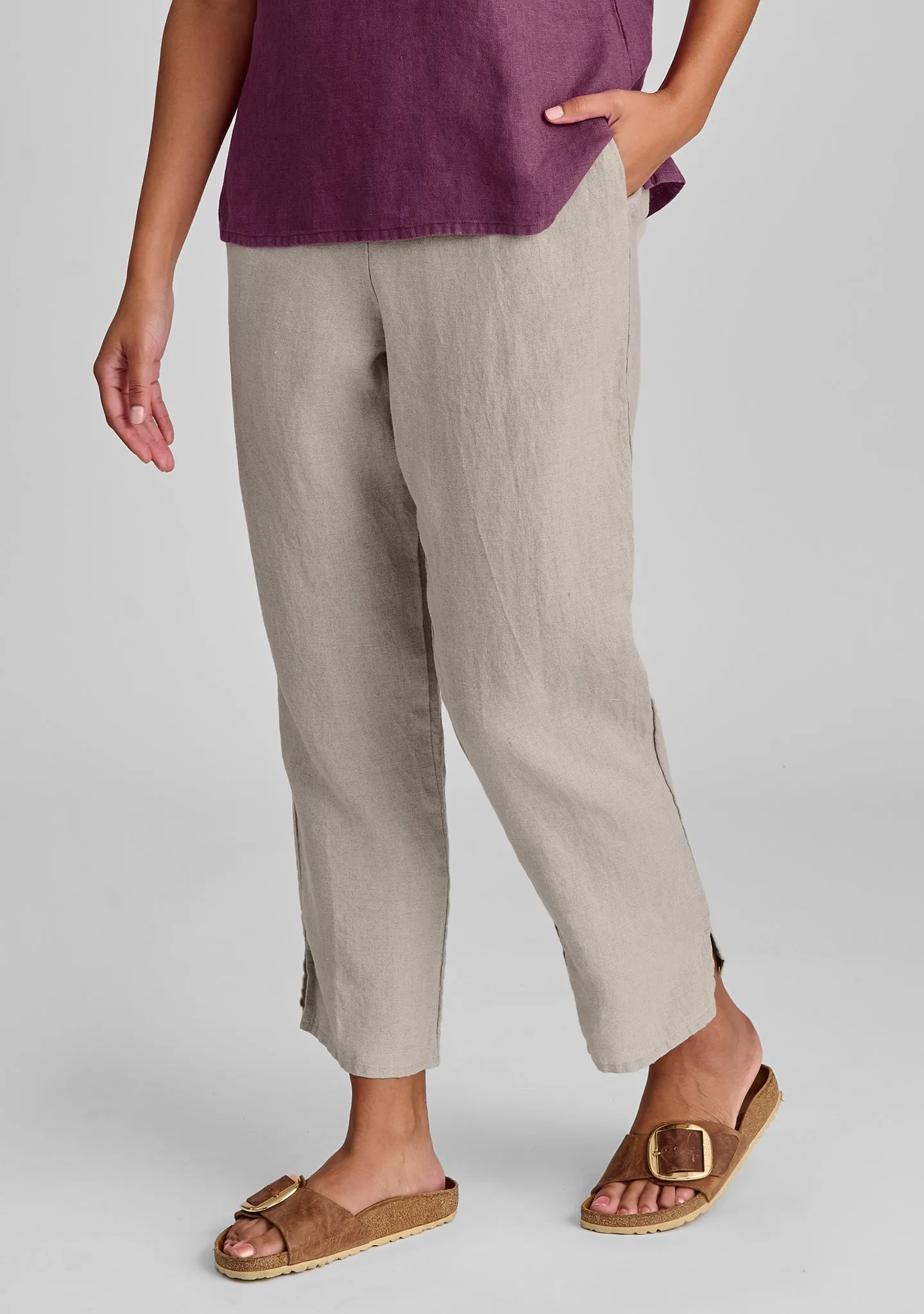 Pocketed Ankle Pant - Linen Pants