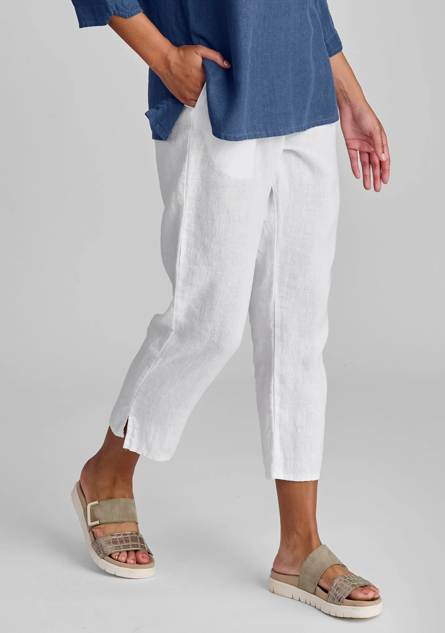 Pocketed Ankle Pant - Linen Pants