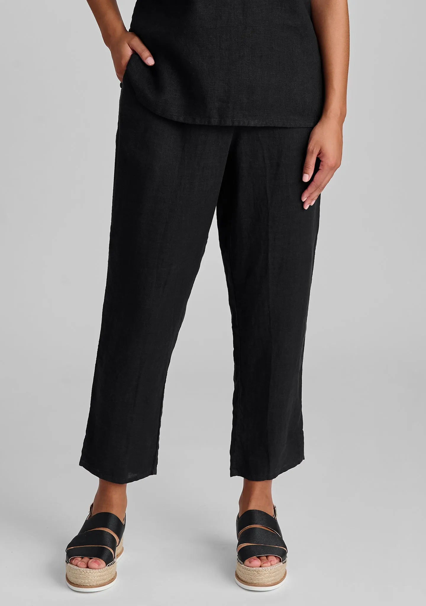 Pocketed Ankle Pant - Linen Pants