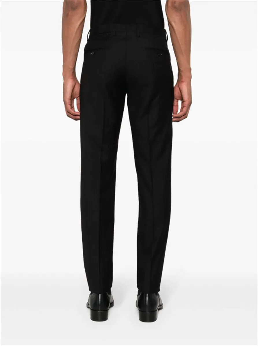 PRESSED-CREASE WOOL TROUSERS