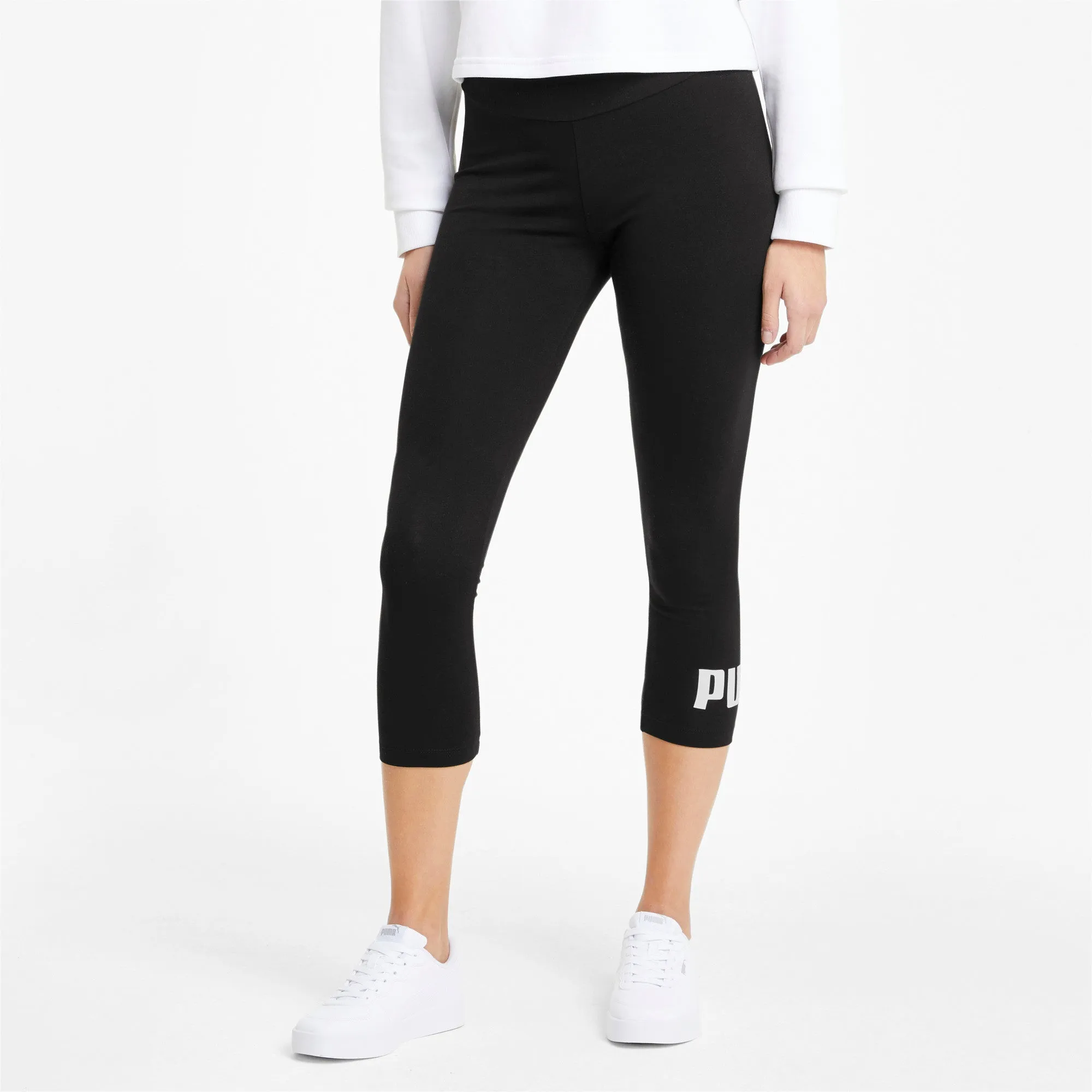 PUMA Women's Essentials 3/4 Logo Leggings