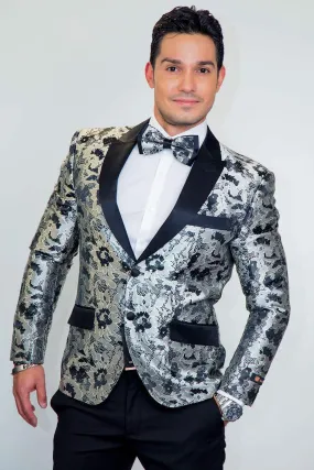 "Amsterdam" Silver Tuxedo Jacket (Separates)