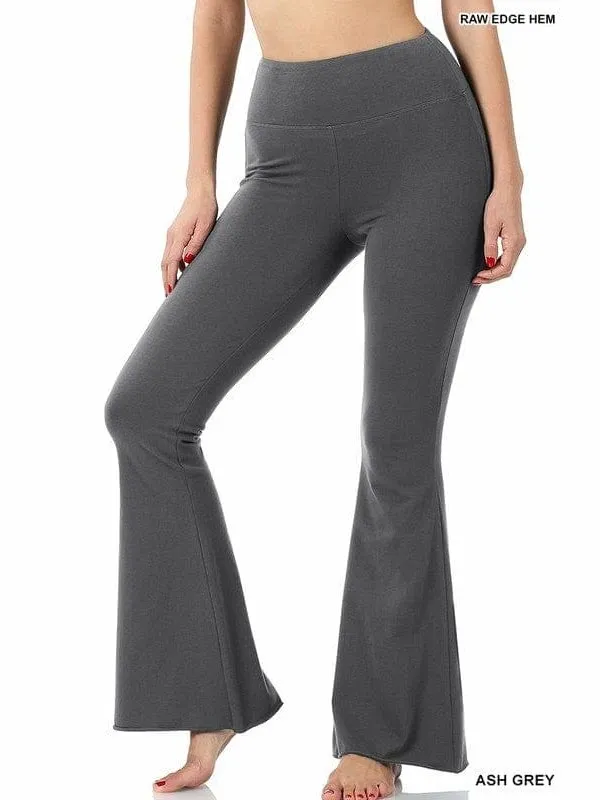 RAW EDGE HEM FLARE YOGA PANTS