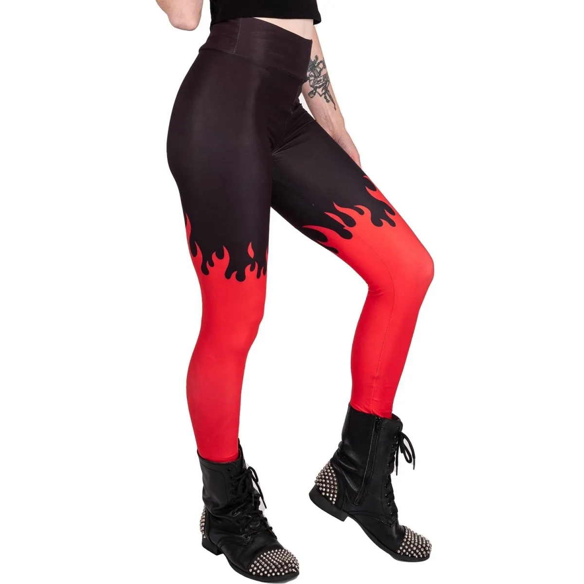 Red Hot Fire High Waist Leggings