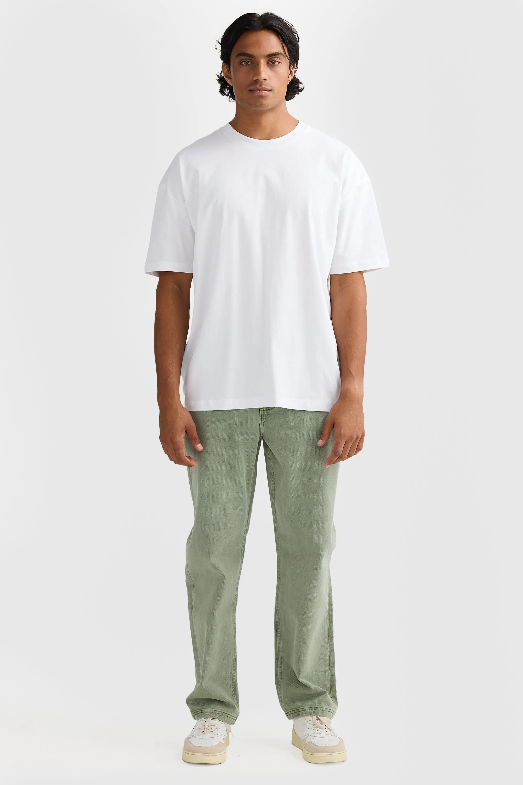 Relaxed Twill Pants Olive