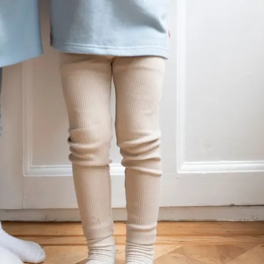 Ribbed Leggings - Light Beige