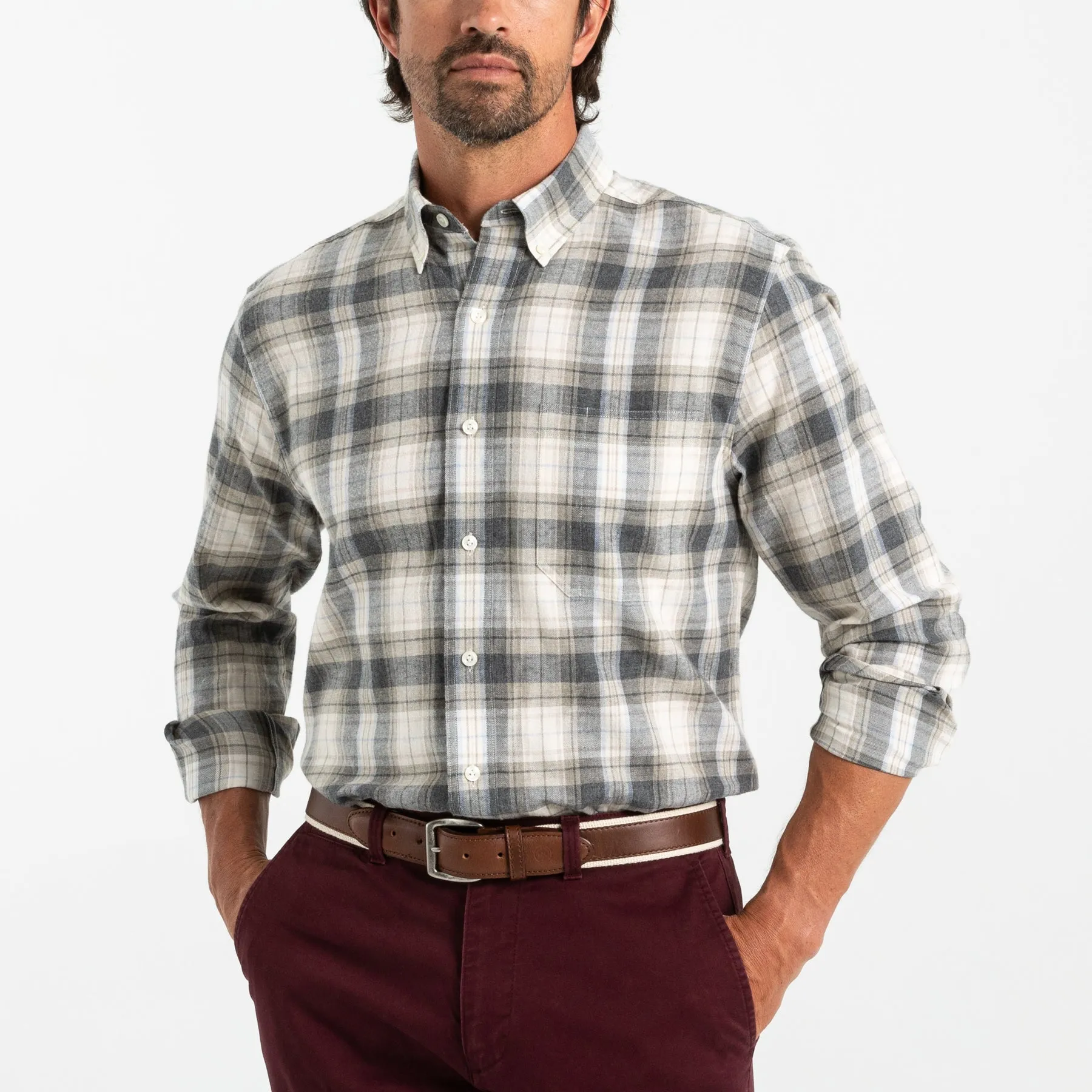 Rolland Plaid Cotton Flannel Sport Shirt