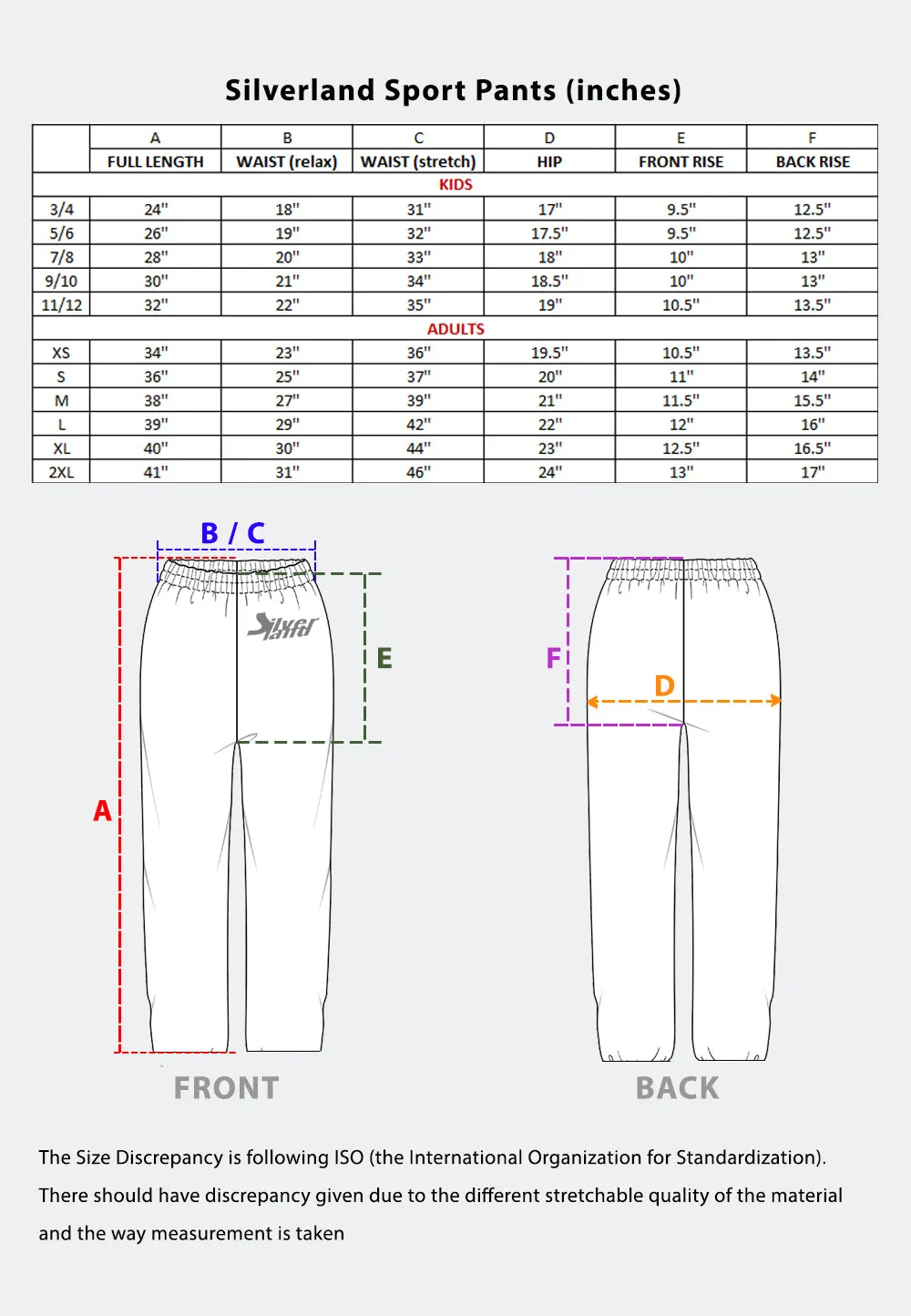 SILVERLAND SPORT PANTS [ADULTS] S0004