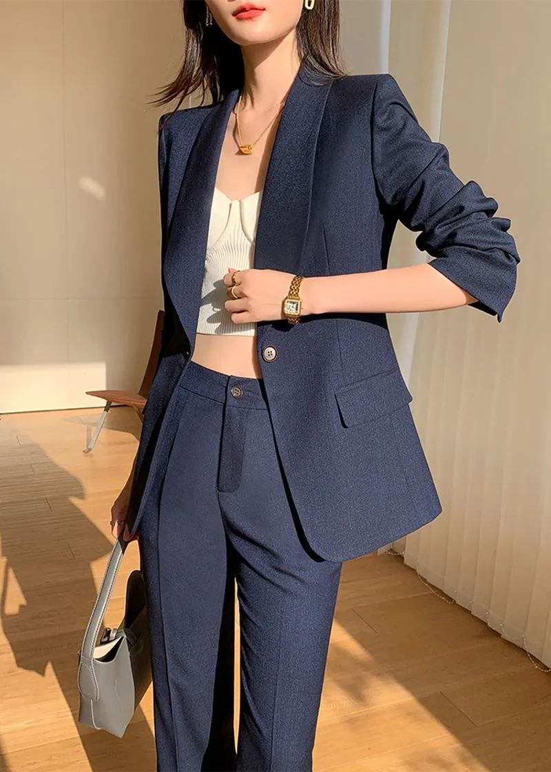 Single-breasted Blazer Pantsuit Set