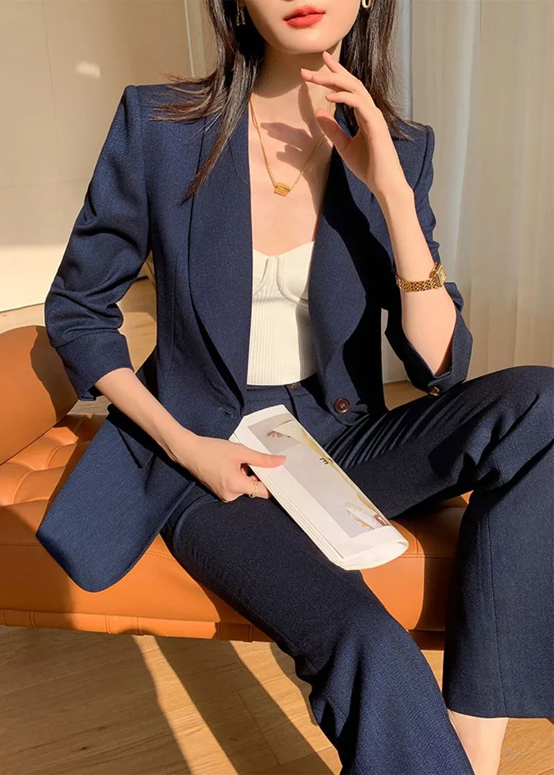 Single-breasted Blazer Pantsuit Set