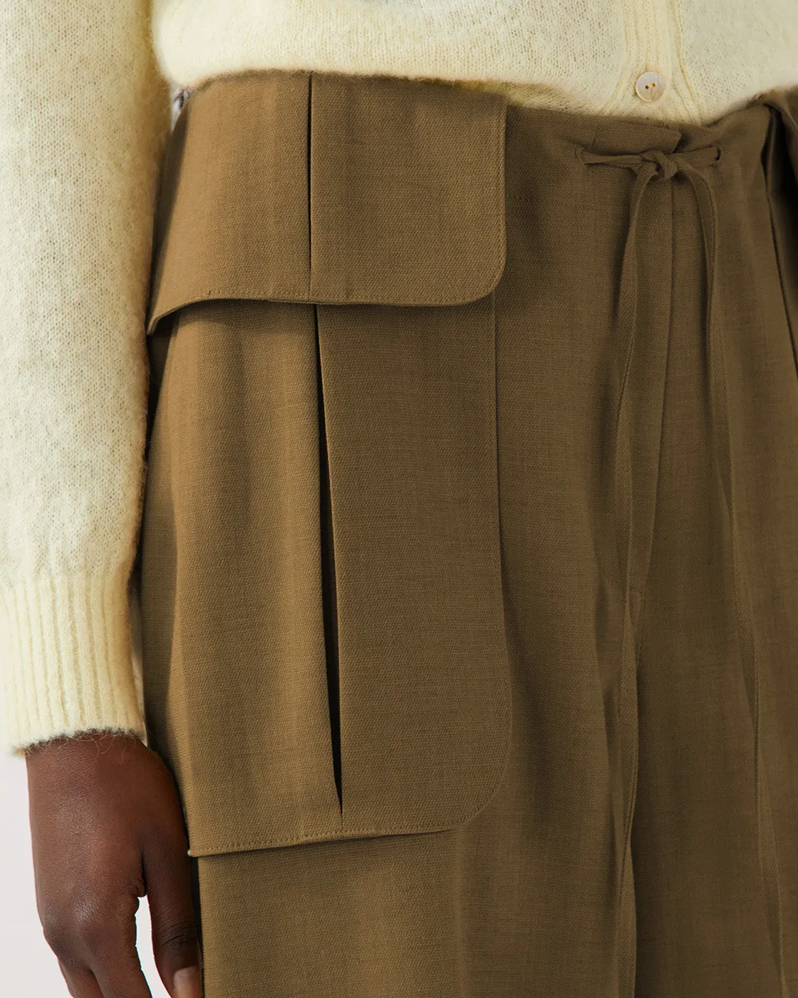 Sonia Trousers Wool Blend Olive