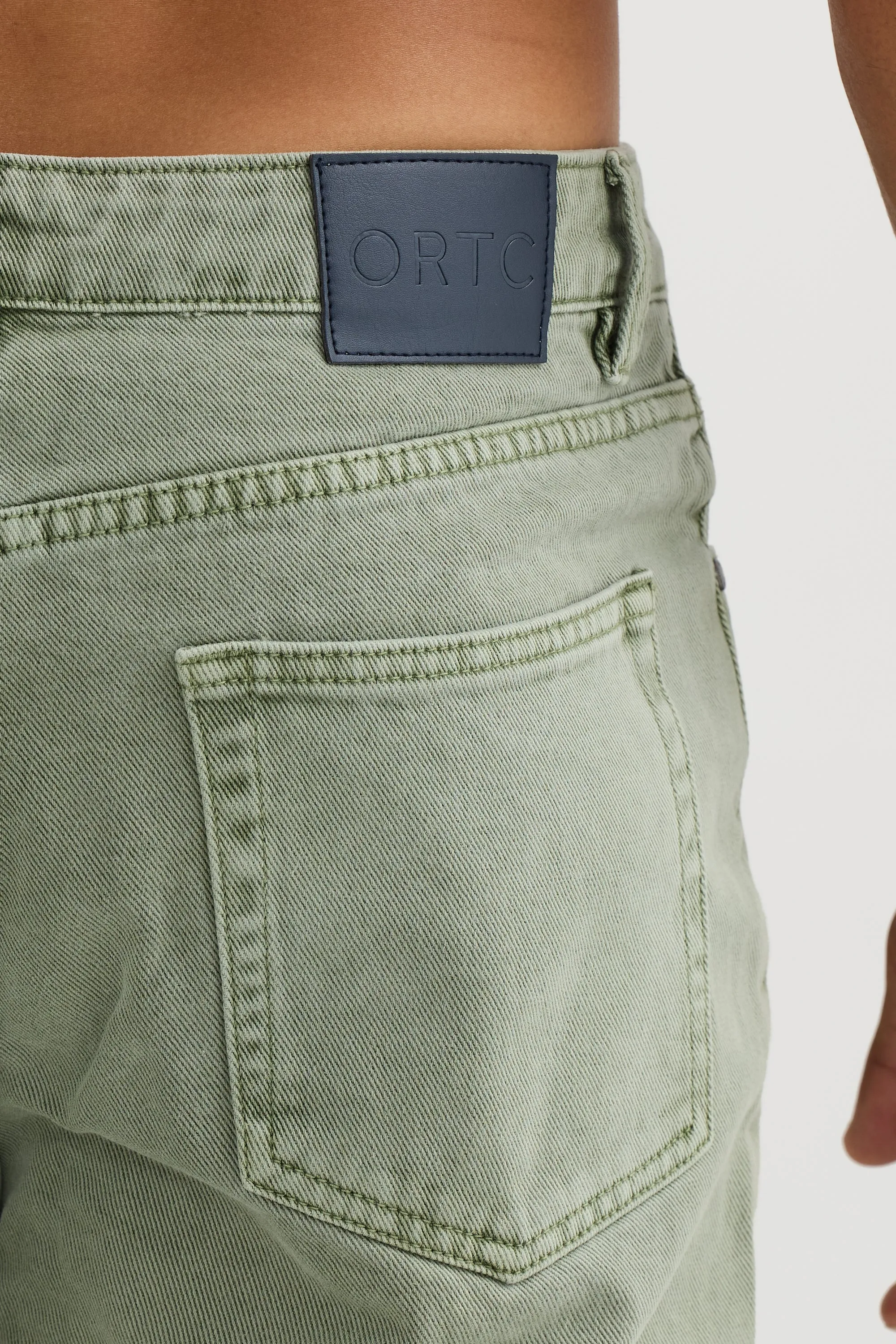 Straight Twill Pants Olive