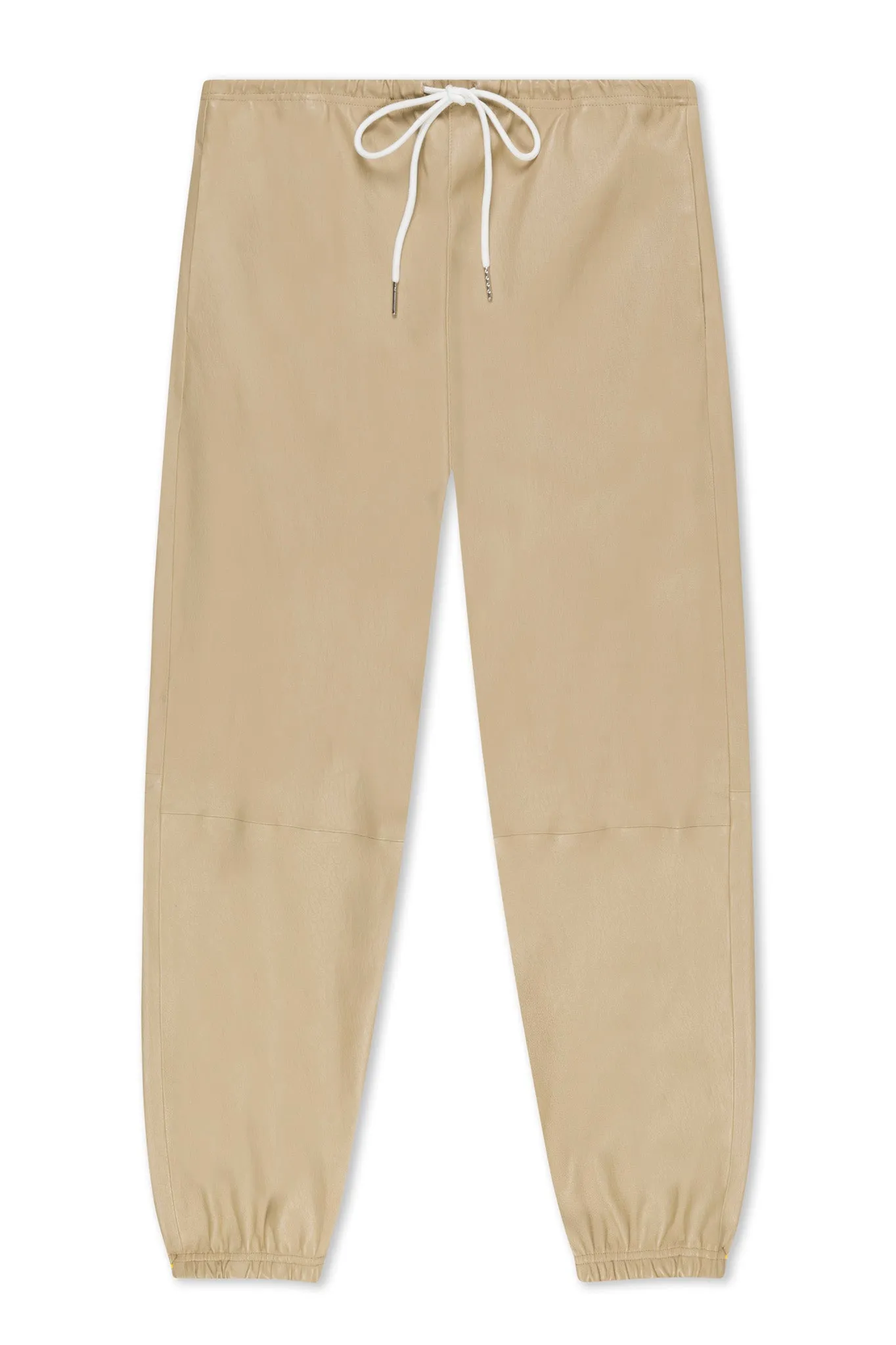 Travertine Leather Drawstring Sweatpants