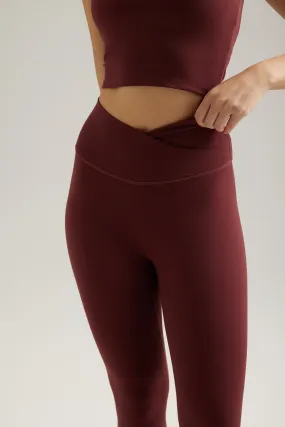 V Leggings (Full 24") in Dark Cherry