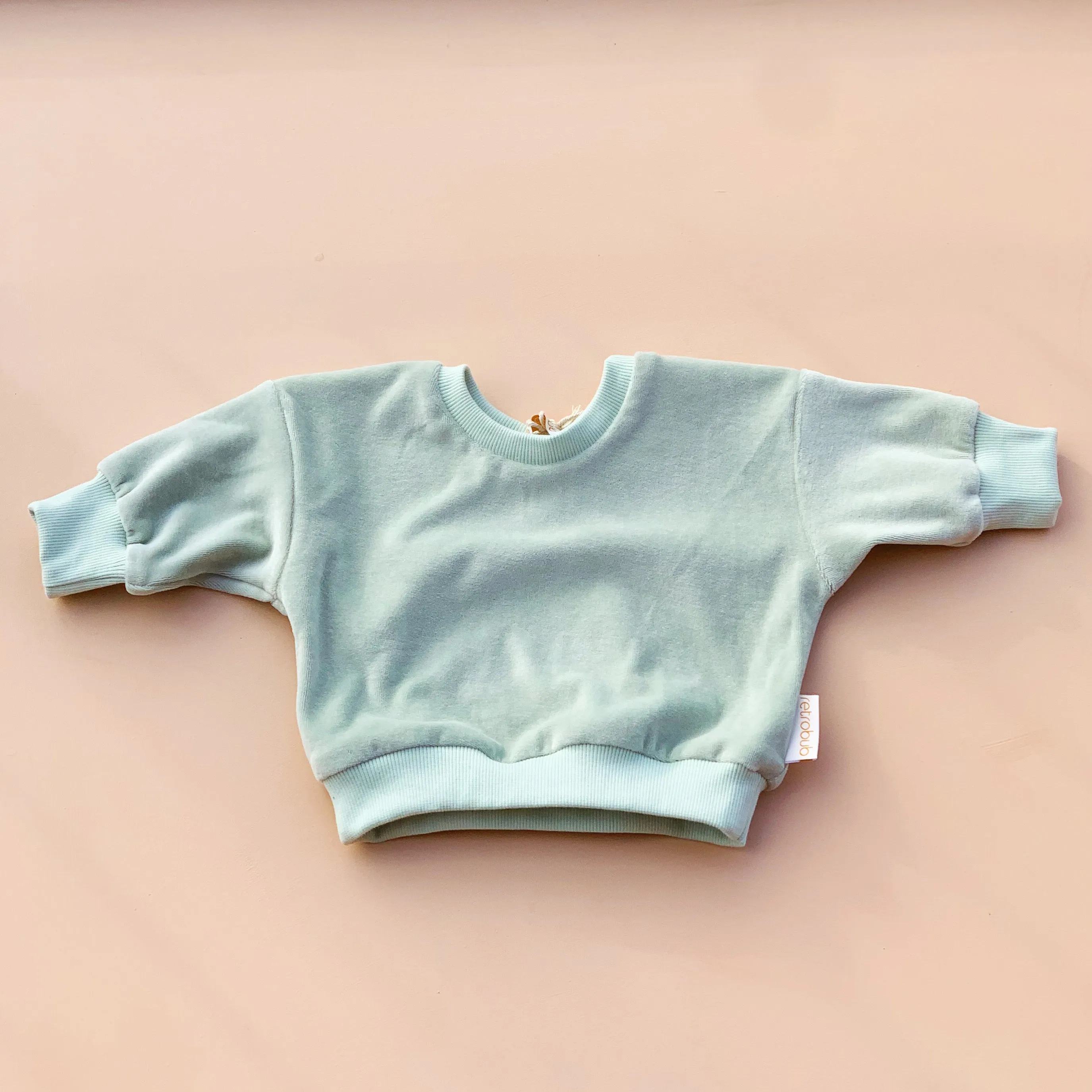 VELOUR baby baggy sweater - SAGE