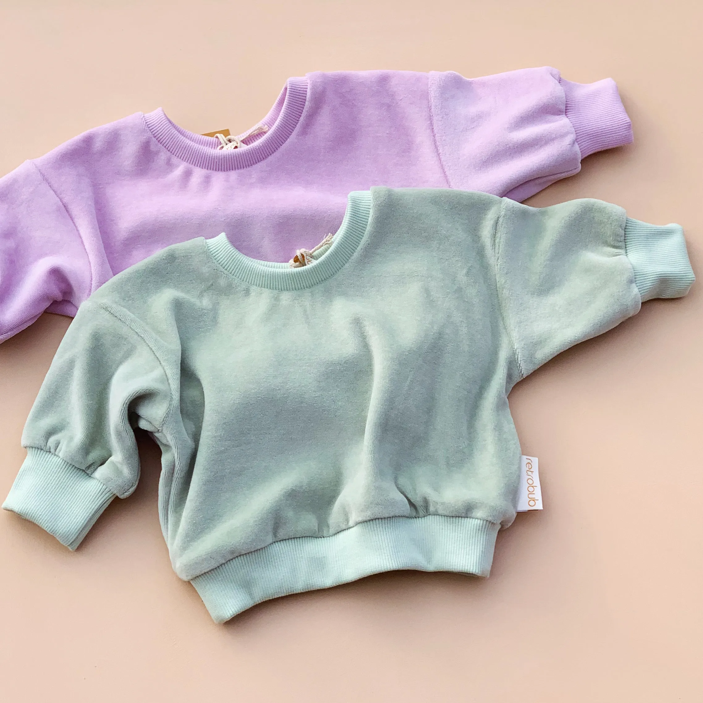 VELOUR baby baggy sweater - SAGE