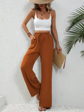 Wide Leg Pull-On Pant (Orange)