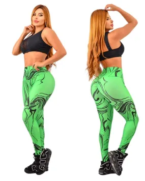 💫SUBLIMATED GREEN COMIC LEGGINS🔥